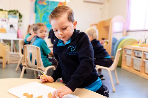 Prep student taking part in a fun activity
