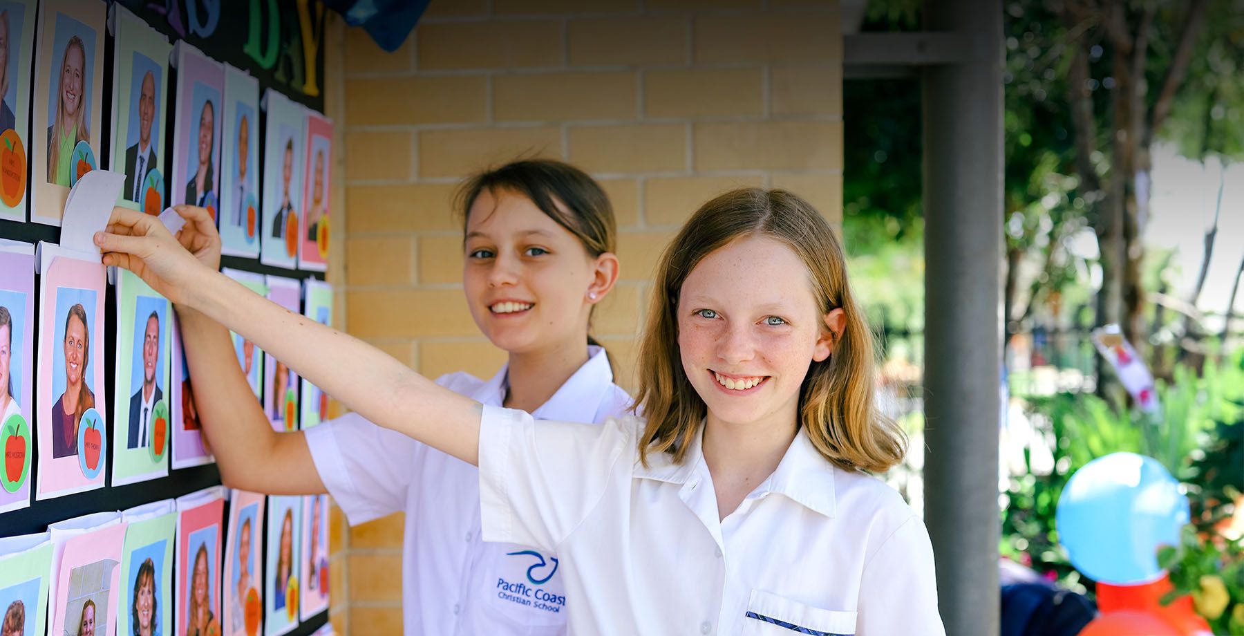 Middle School students with letters of thanks