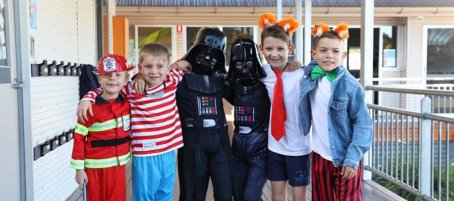 Students dressed up for book week